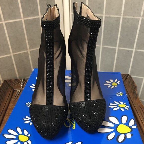 De Blossom,women,shoes,High heel ankle boots,mesh lining,frost black,Sz 7.5.! - Picture 7 of 12